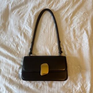 Zara Brown Leather Shoulder Bag